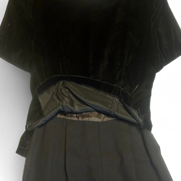 Vintage Talbots Black Jumpsuit Sz 12 Velvet Bodice Wide Leg Pants Party Elegant - Picture 6 of 11